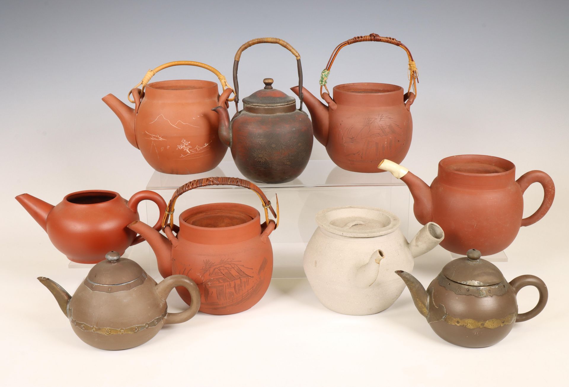 China, collection Yixing and metal teapots,