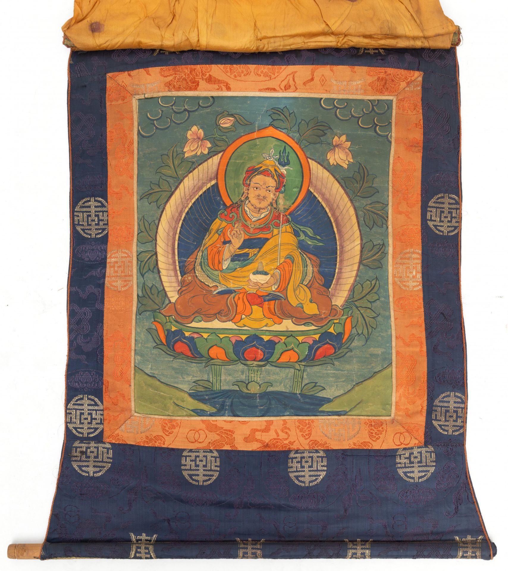 Tibet, a thangka depicting a Lama, 19th century,