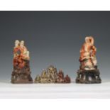 China, three soapstone carvings, 19th century,