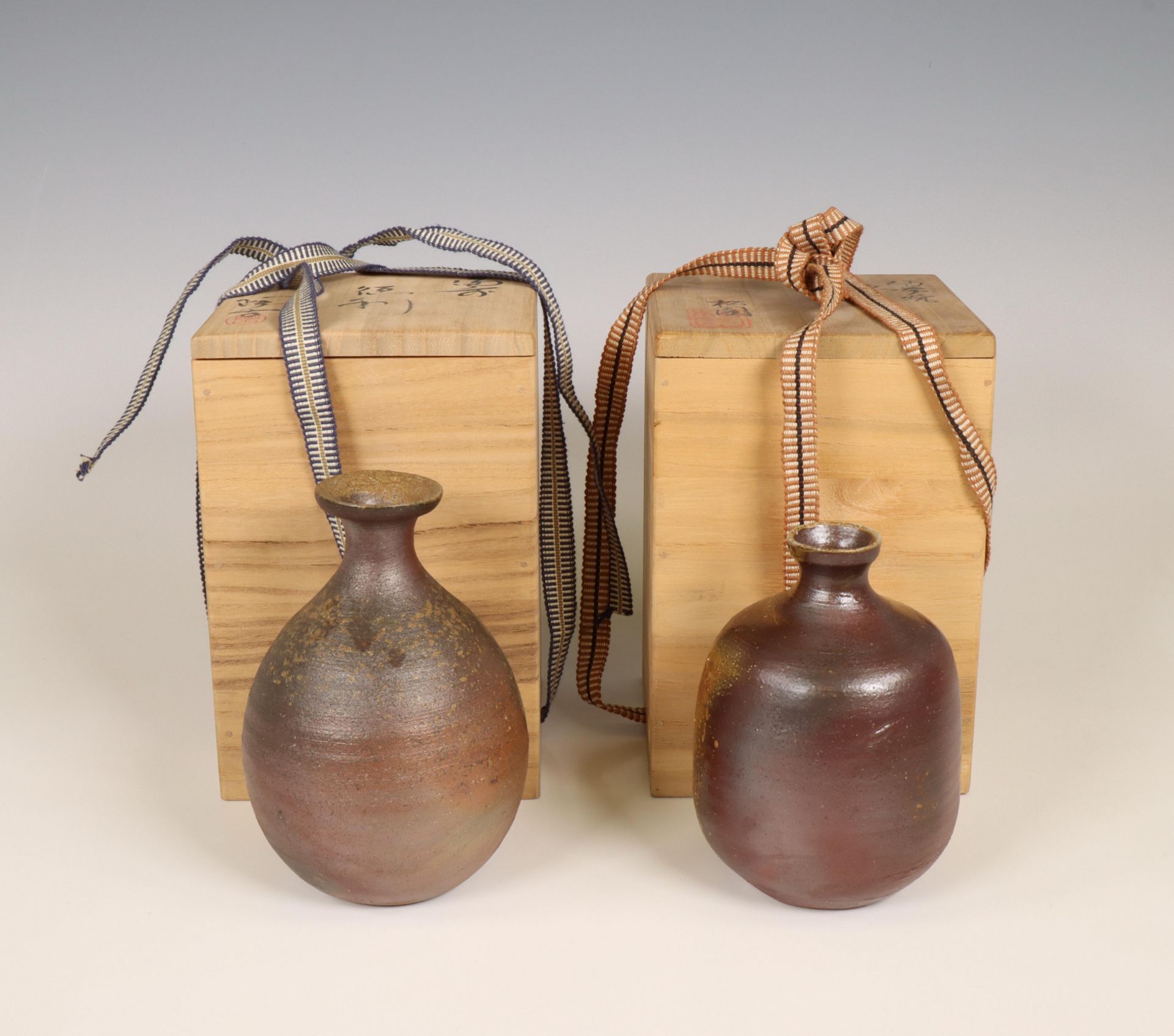 Japan, two earthenware vases, 20th century, - Image 2 of 2