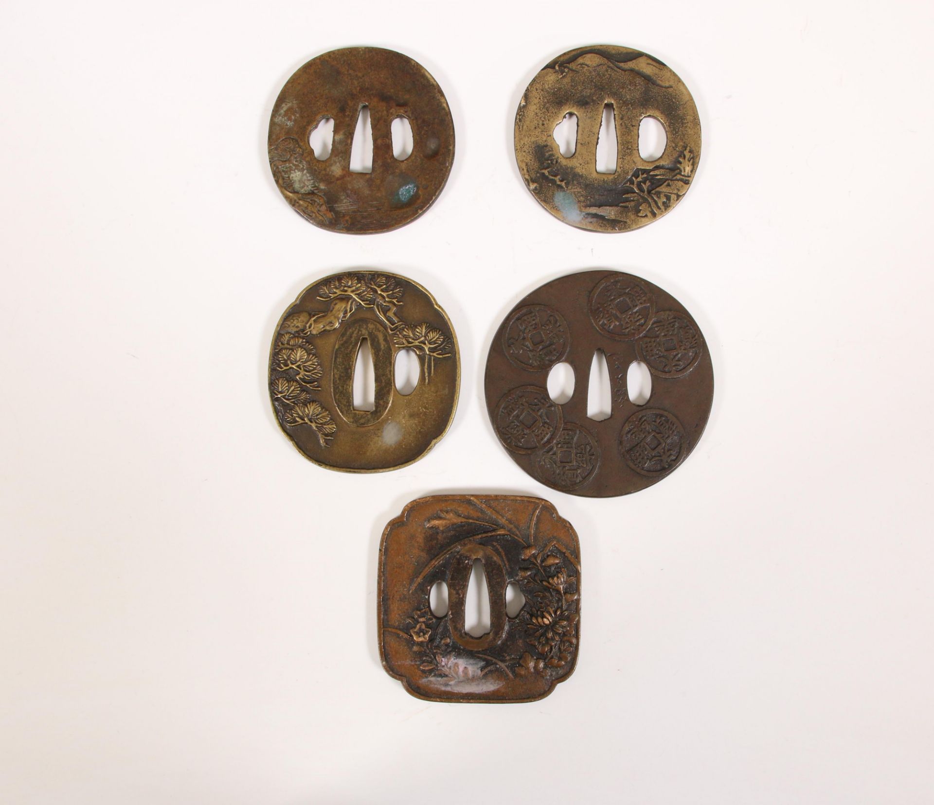 Japan, five cast iron tsubas, Meiji period, (1868-1912); - Image 2 of 2