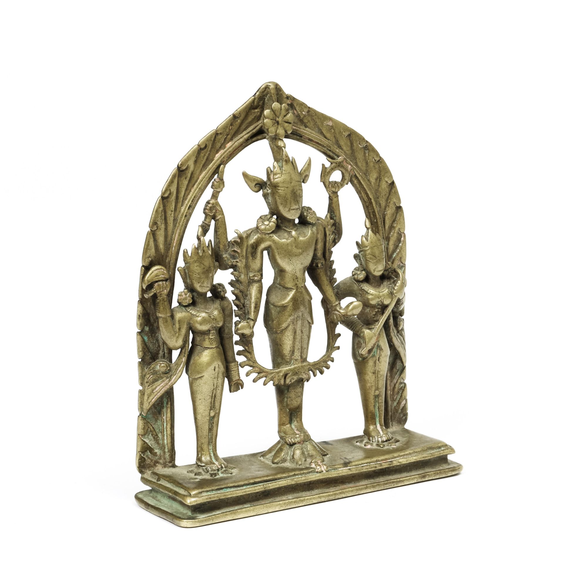 North West India, Himichal Pradesh, a brass altar, 19th century, - Image 4 of 4