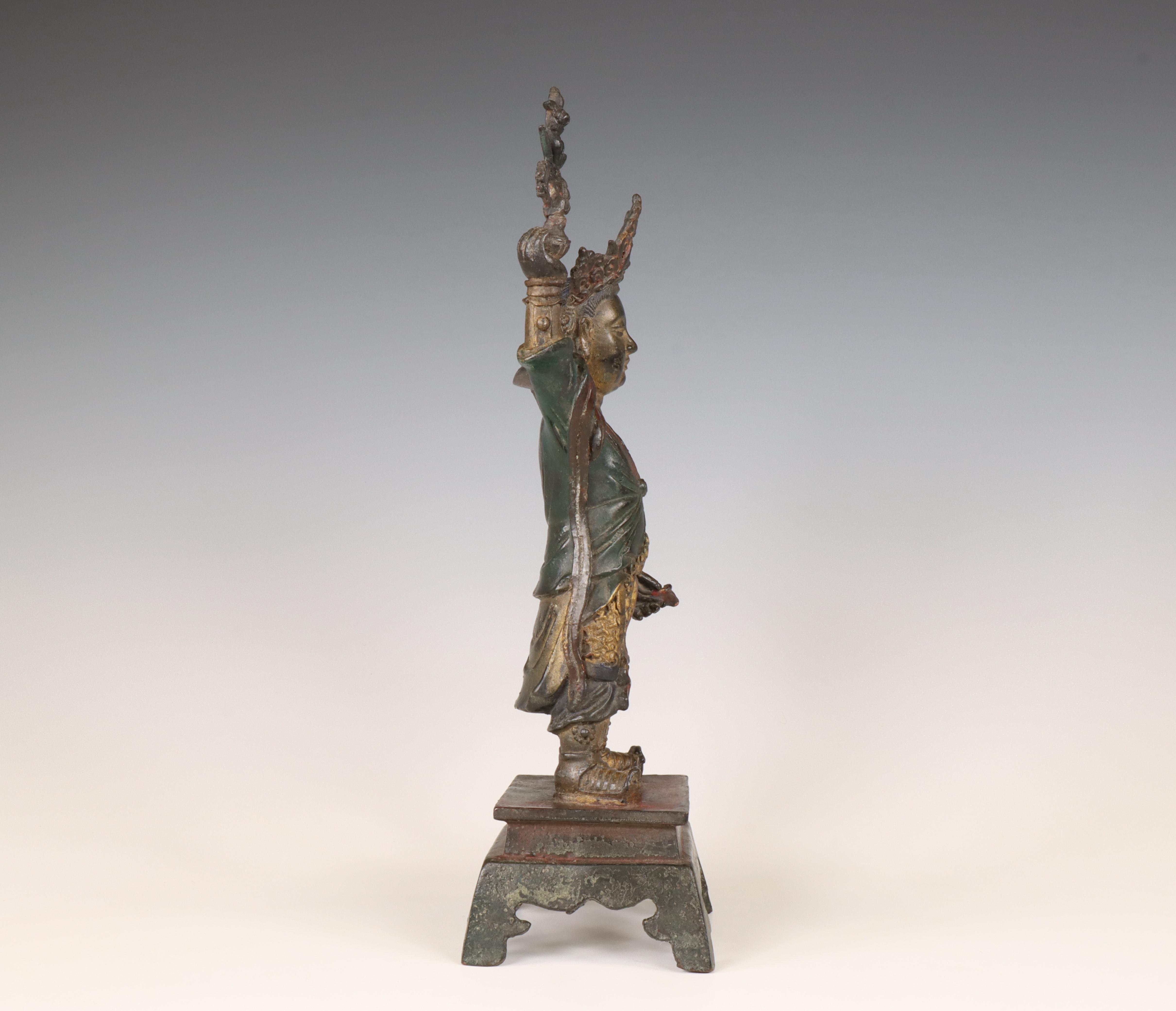 China, a bronze figure of a Heavenly King, Ming dynasty, 17th-18th century, - Image 3 of 6