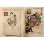 Japan, four woodblock prints Utagawa Kunisada (1786-1865)