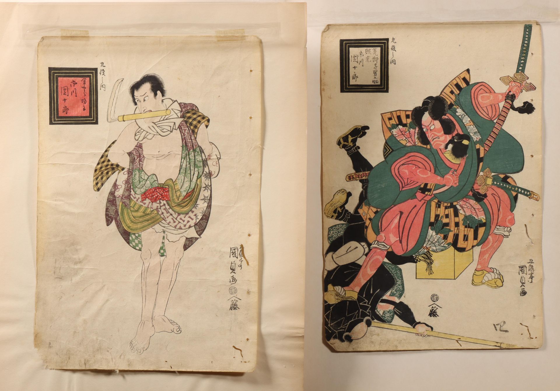 Japan, four woodblock prints Utagawa Kunisada (1786-1865)