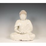 Japan, white glazed seated Buddha, 20th century