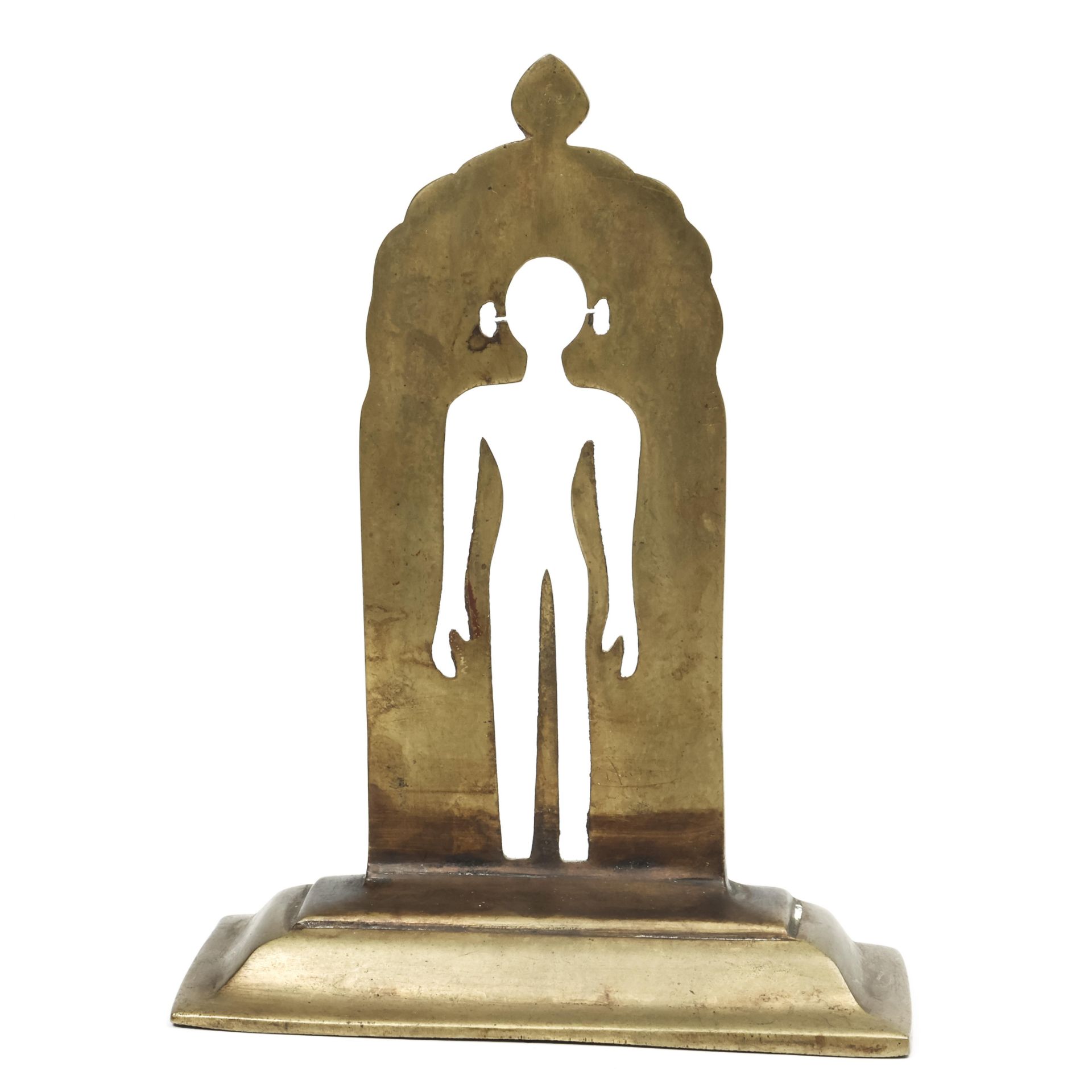 India, Jain, a brass statue of a spiritTirthankara, late 19th - early 20th century; - Image 2 of 2