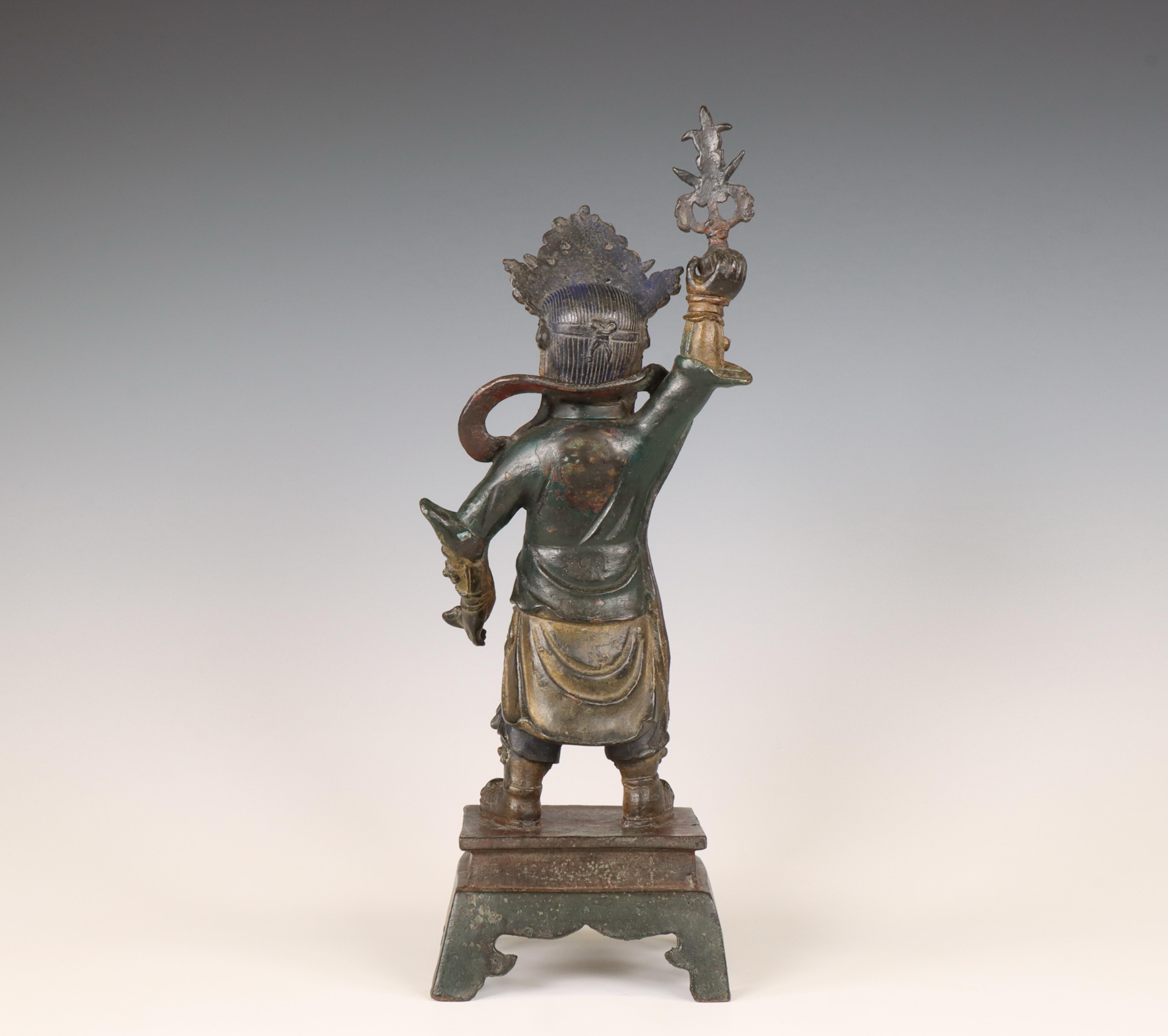 China, a bronze figure of a Heavenly King, Ming dynasty, 17th-18th century, - Image 2 of 6