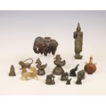 Southeast Asia, collection of bronze opium weights and Buddha figures,