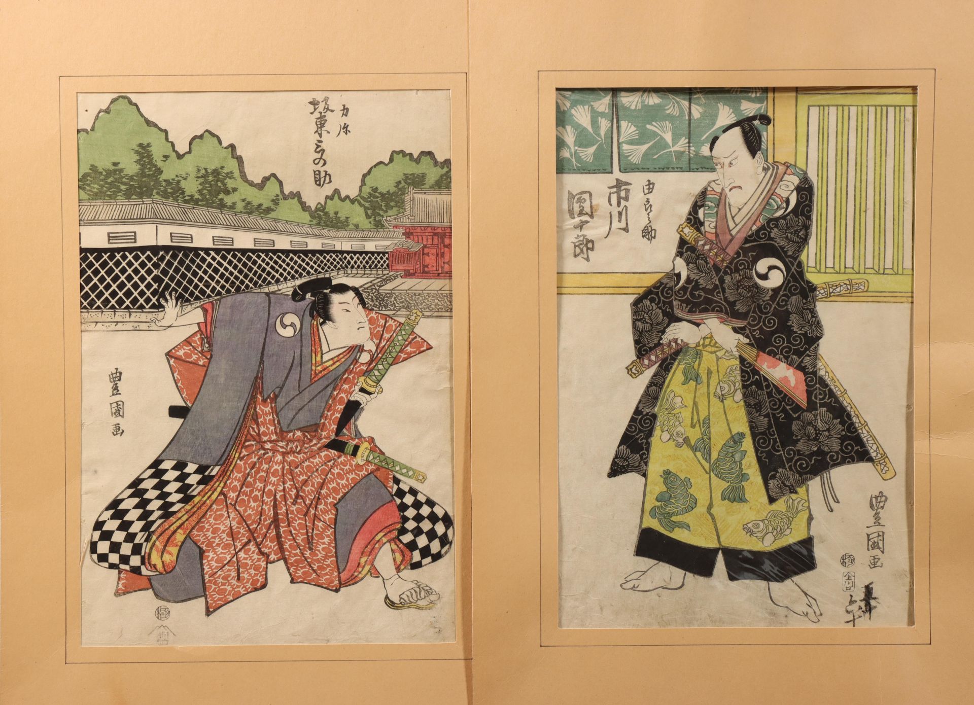 Japan, five woodblock prints by Utagawa Toyokuni (1769-1825)