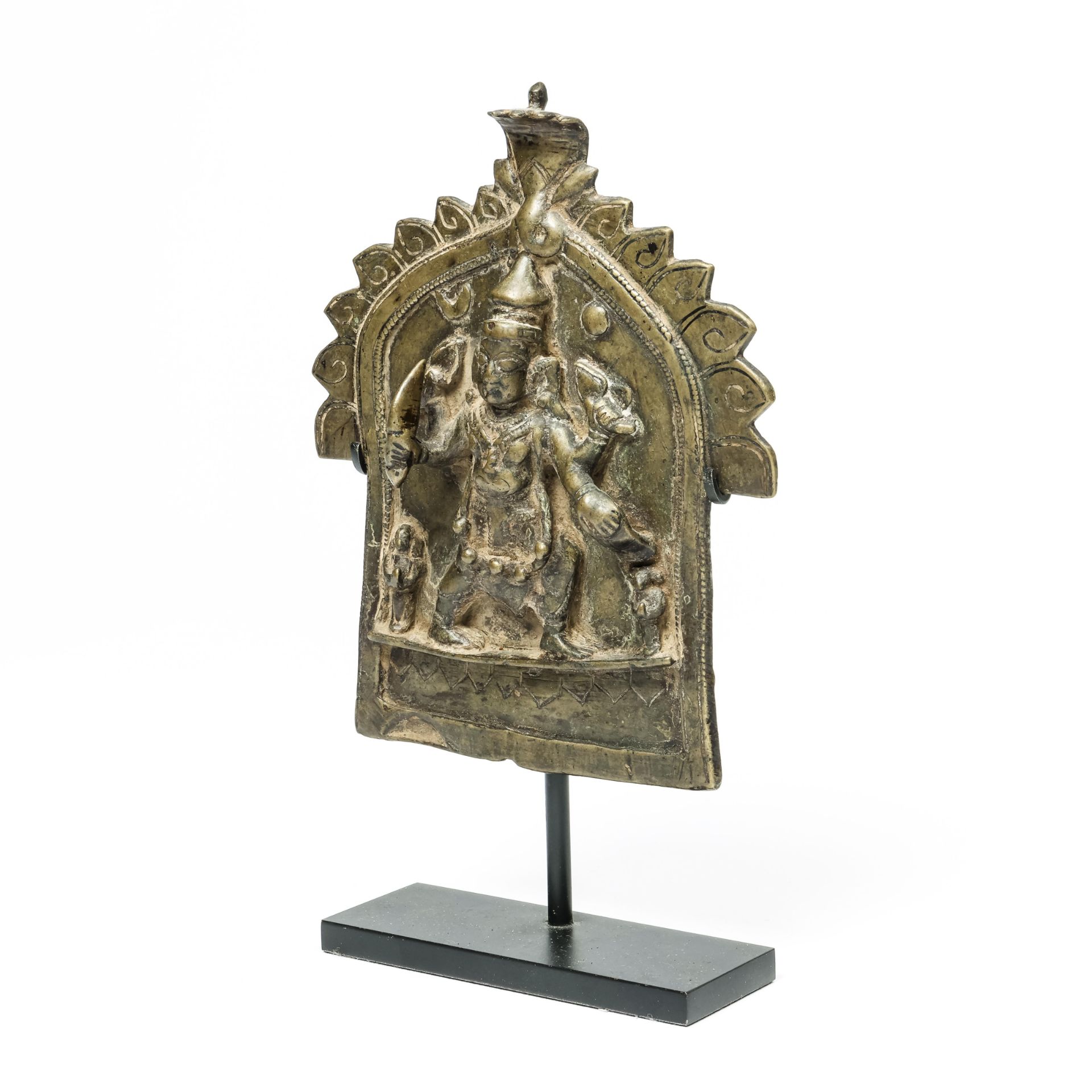 North India, a bronze votif plaque depicting Durga, 19th century - Bild 5 aus 5