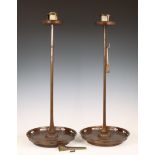 Japan, a pair of brown patinated bronze altar candlesticks, Meiji period (1868-1912),