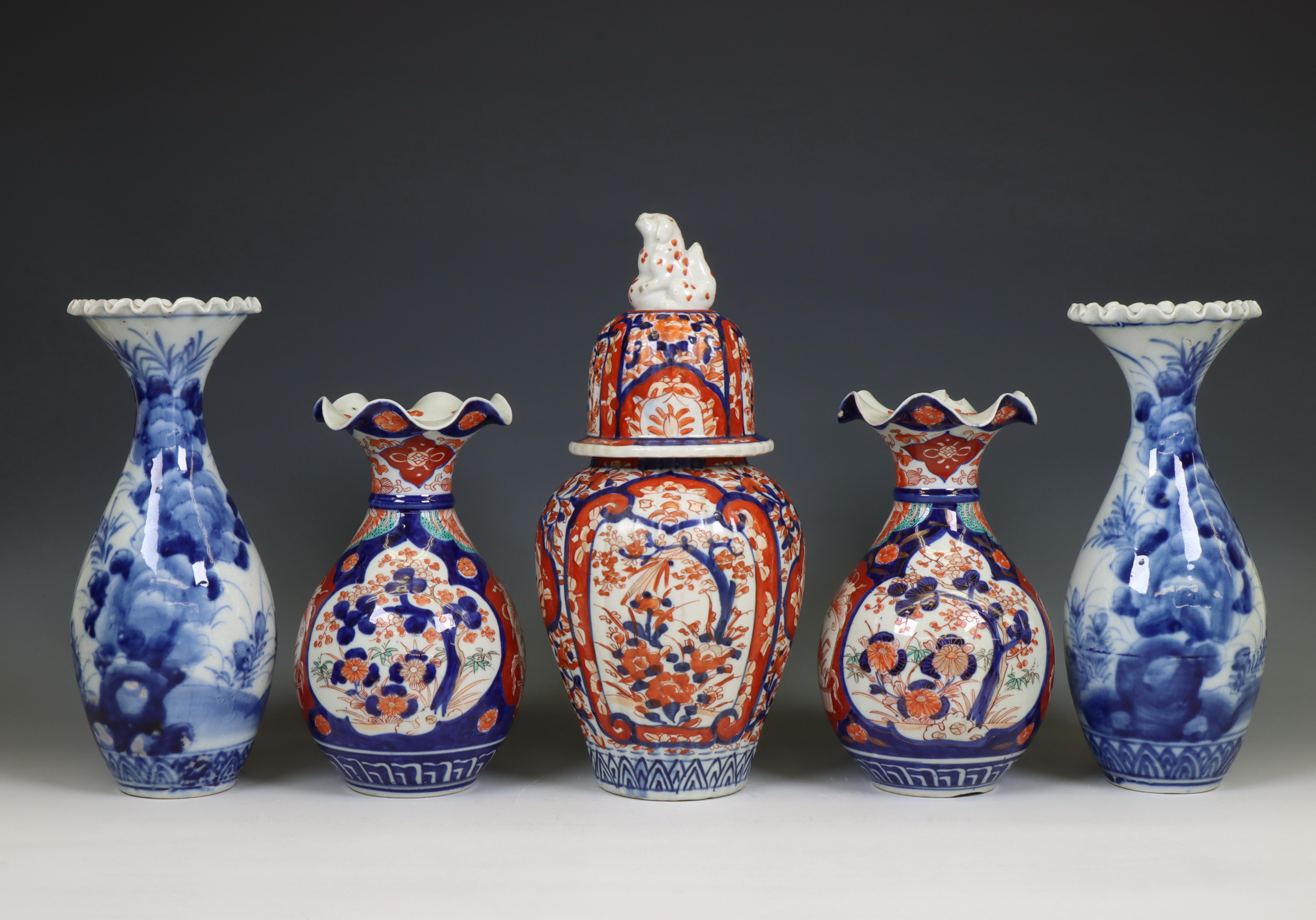 Japan, a pair and a single porcelain vase, Meiji period (1868-1912),
