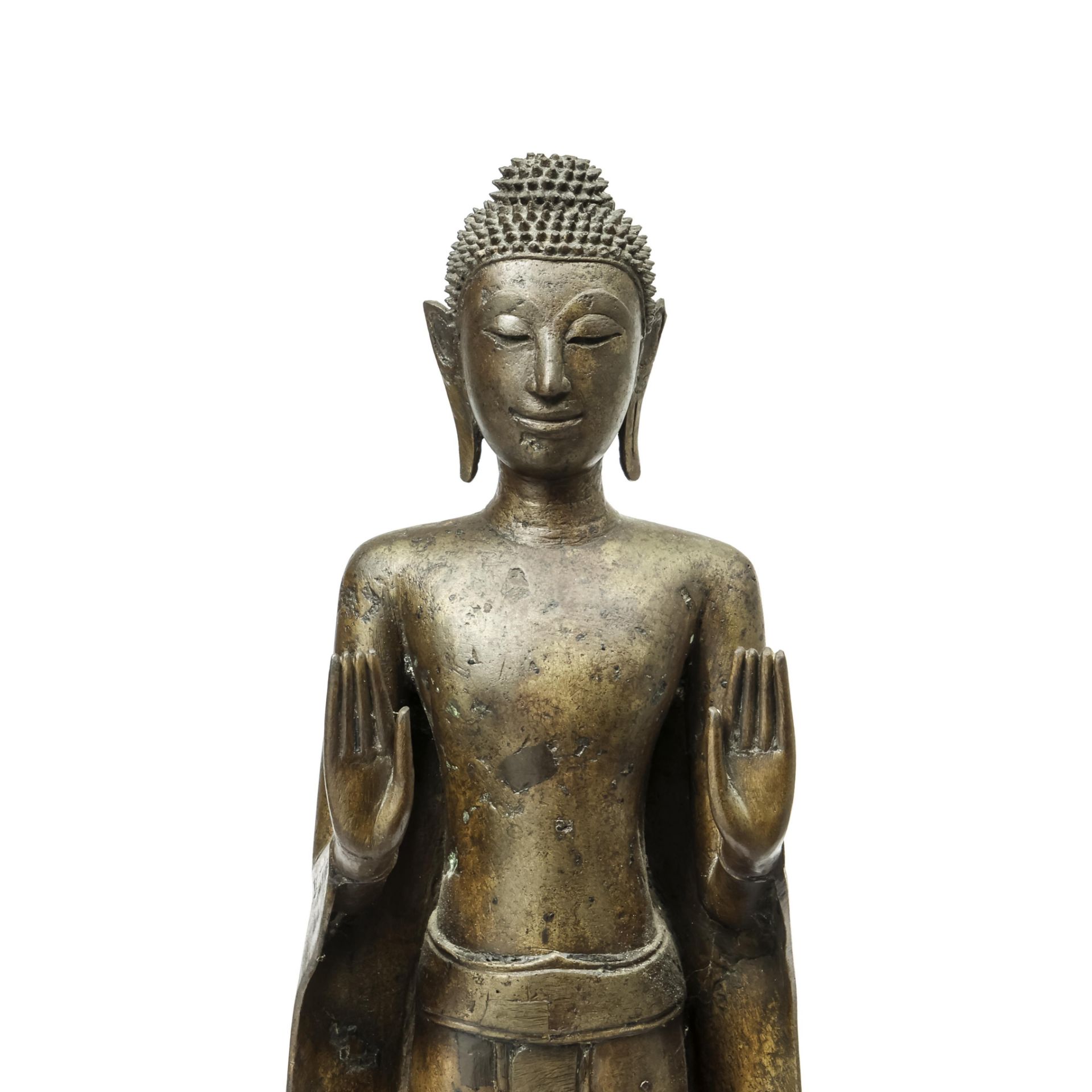 Thailand, a bronze standing Buddha, 17th-18th century, - Bild 7 aus 7