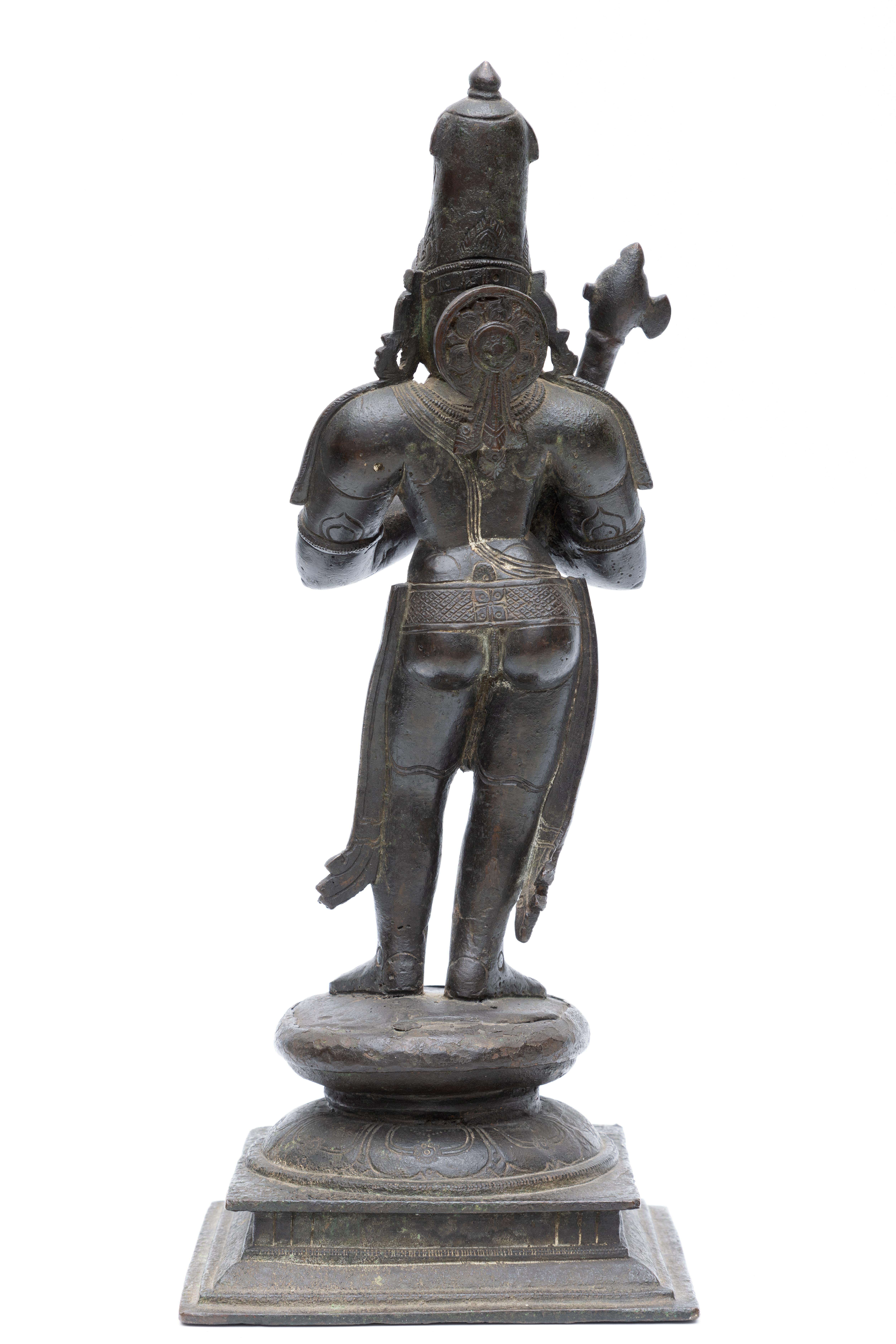 India, Tamil Nadu, a bronze standing Chandikeshvara, 18th century - Image 2 of 3
