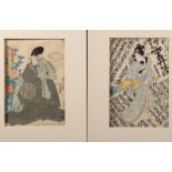 Japan, five different woodblock prints by Utagawa Kunisada (1786-1825),