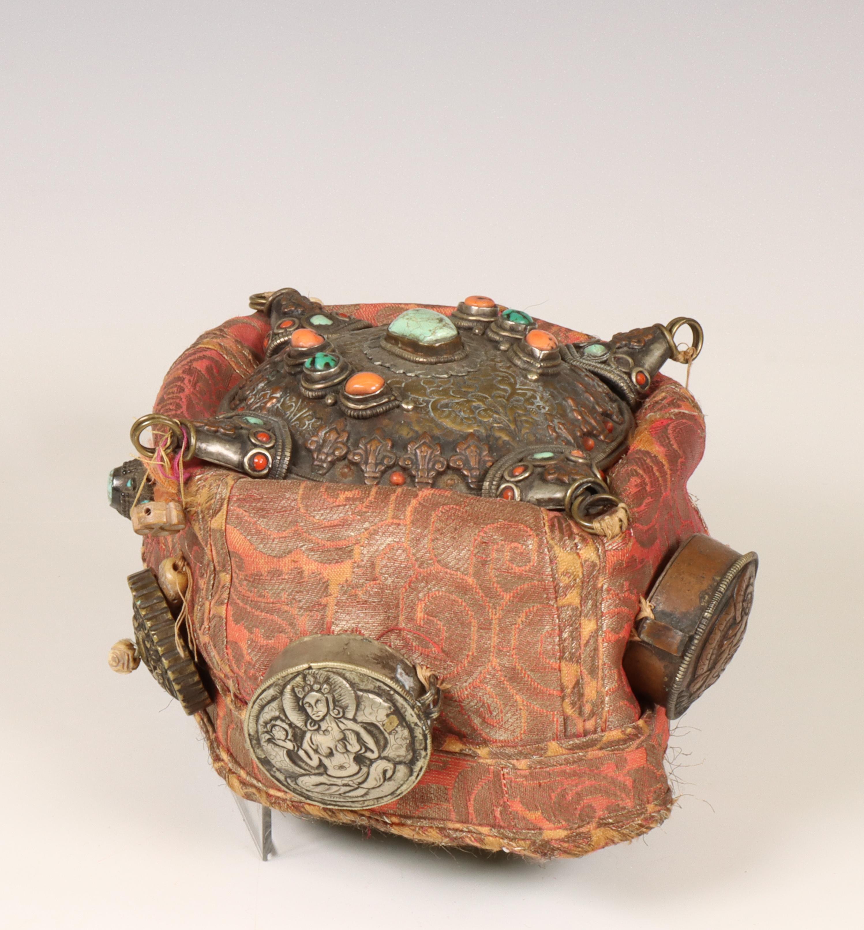 Tibet, turquoise and coral inlaid headdress, 19th century, - Image 2 of 7