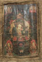 Tibet, a thangka depicting Manjushri, early 19th century,