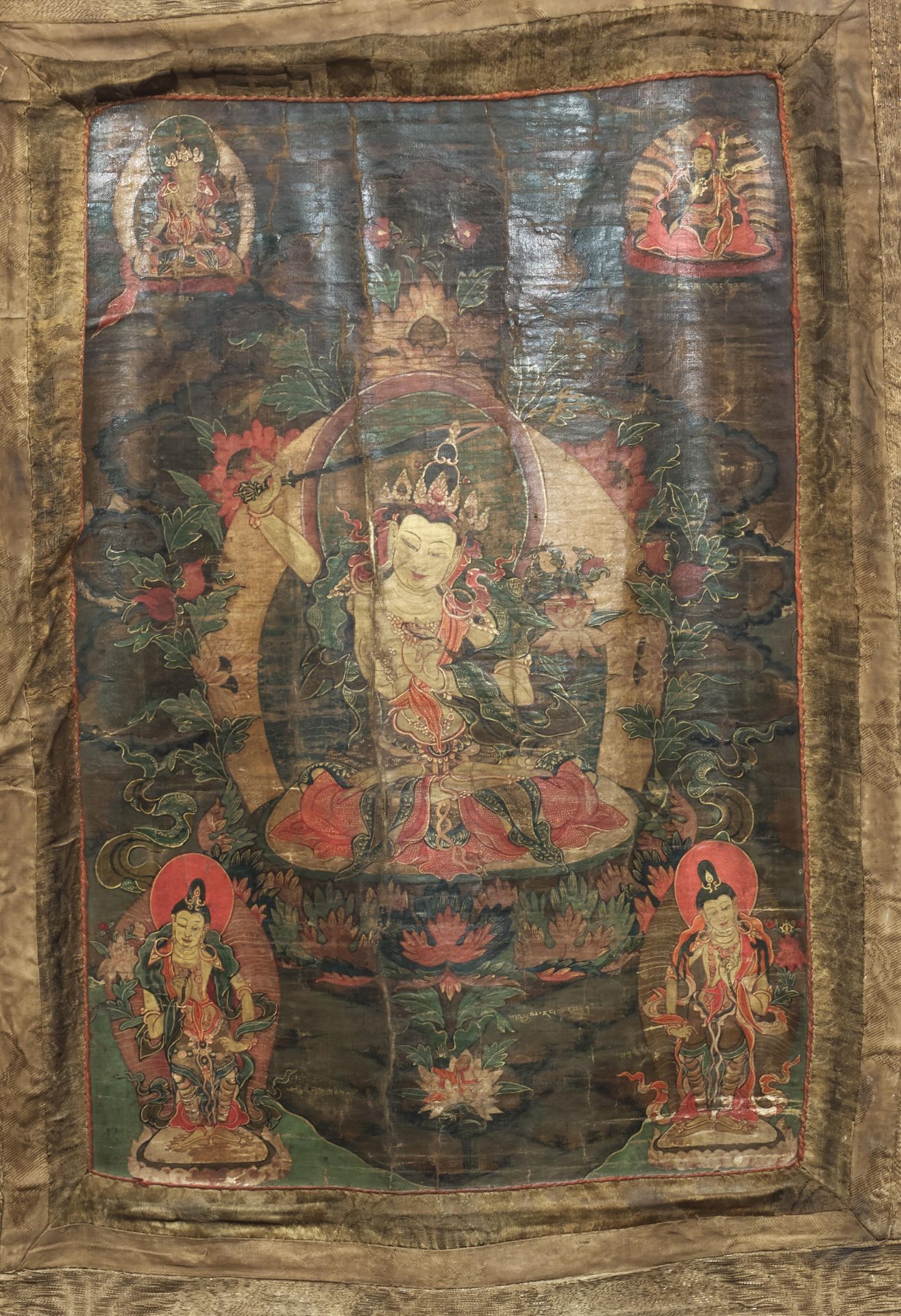 Tibet, a thangka depicting Manjushri, early 19th century,