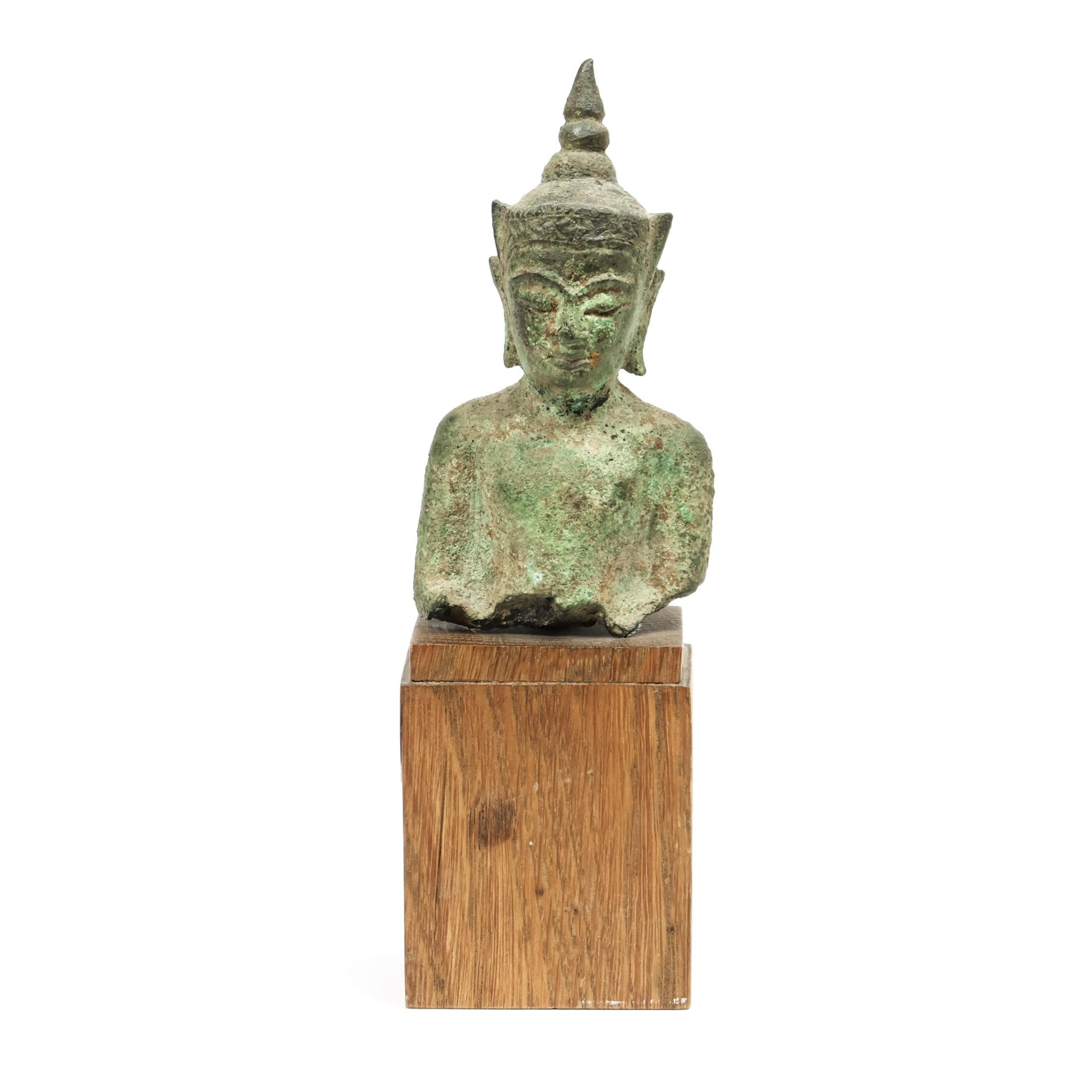 Thailand, Ayutthaya, a bronze bust of Buddha, ca. 18th century