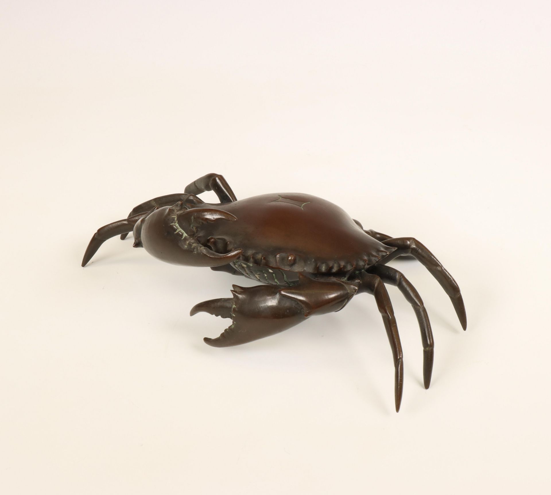 Japan, bronze inkwell in the shape of a crab, 20th century,