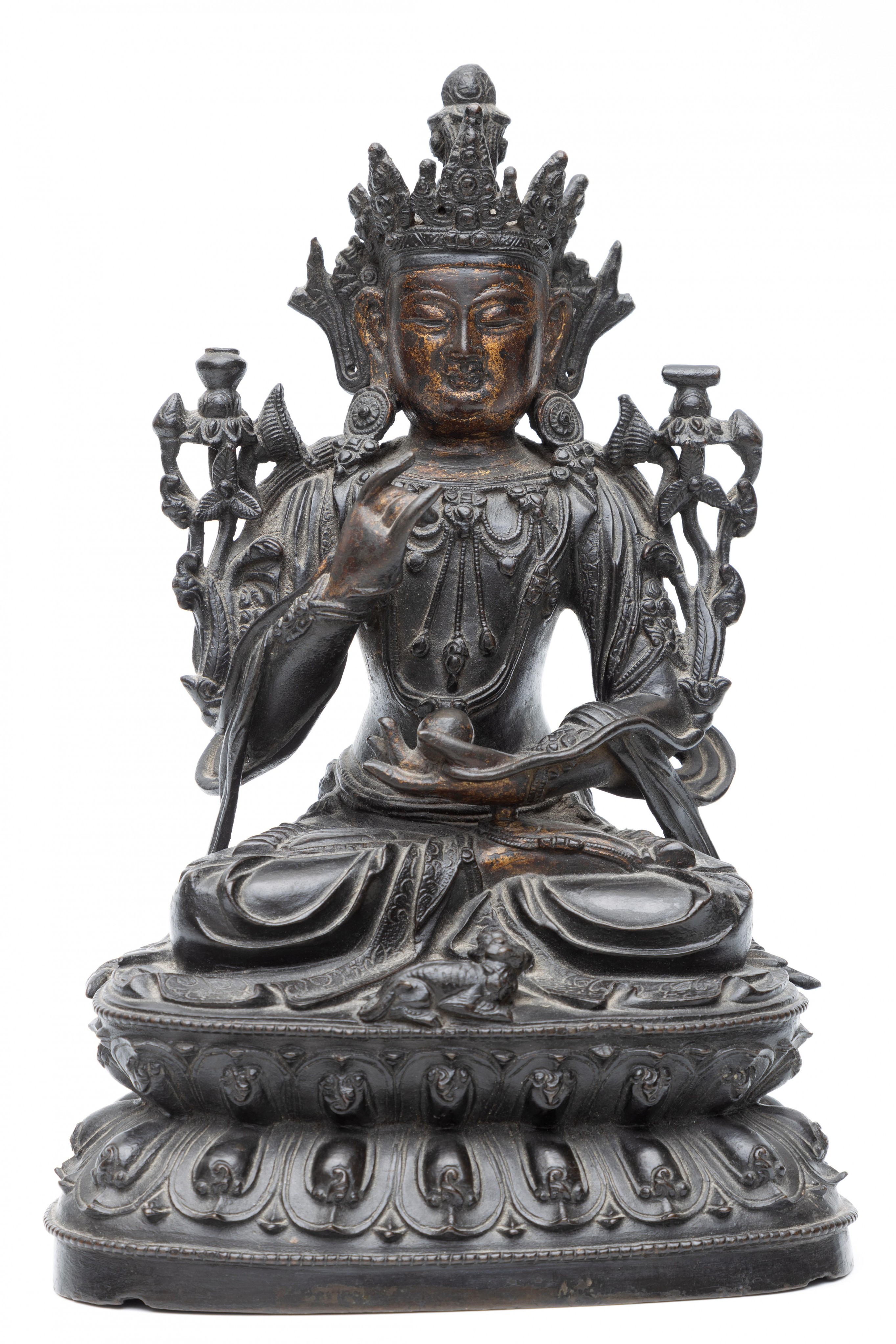 China, a bronze figure of a Manjushri, Ming Dynasty, 15th-16th Century