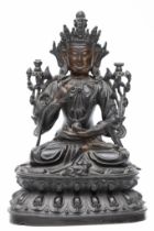 China, a bronze figure of a Manjushri, Ming Dynasty, 15th-16th Century