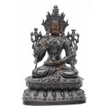 China, a bronze figure of a Manjushri, Ming Dynasty, 15th-16th Century