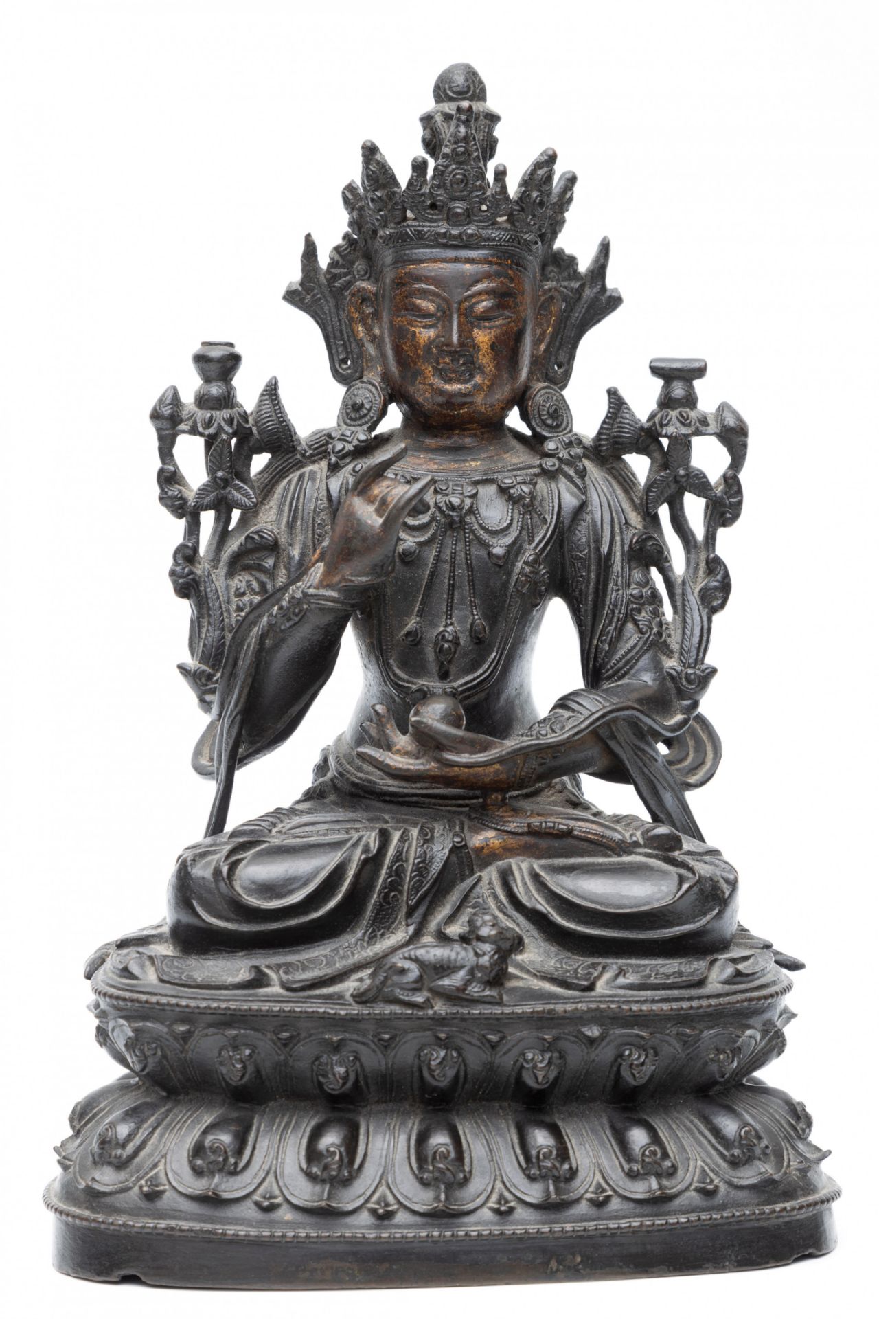 China, a bronze figure of a Manjushri, Ming Dynasty, 15th-16th Century