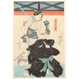 Japans, woodblock print, two actors