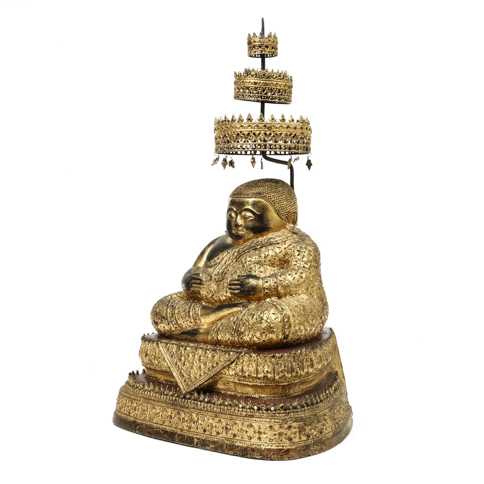 Thailand, a Ratnakosin bronze figure of Sankachai - Mahakatyayana Buddha, 19th century - Bild 4 aus 4