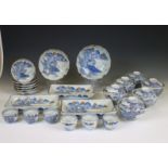Japan, a blue and white and gilt porcelain part tea-service, 20th century,