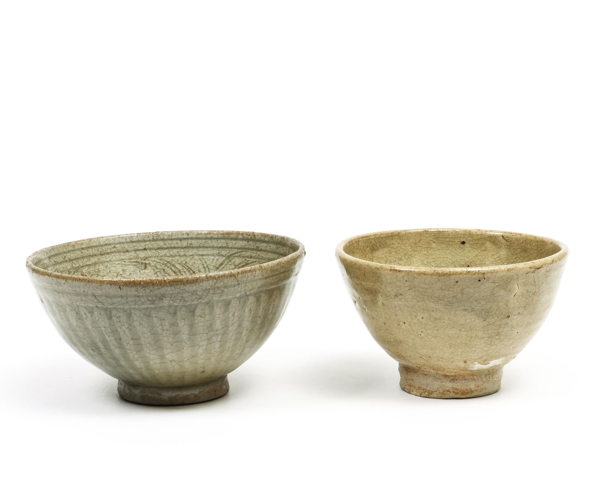 Thailand, two Sawankhalok celadon-glazed bowls, 14th-16th century,