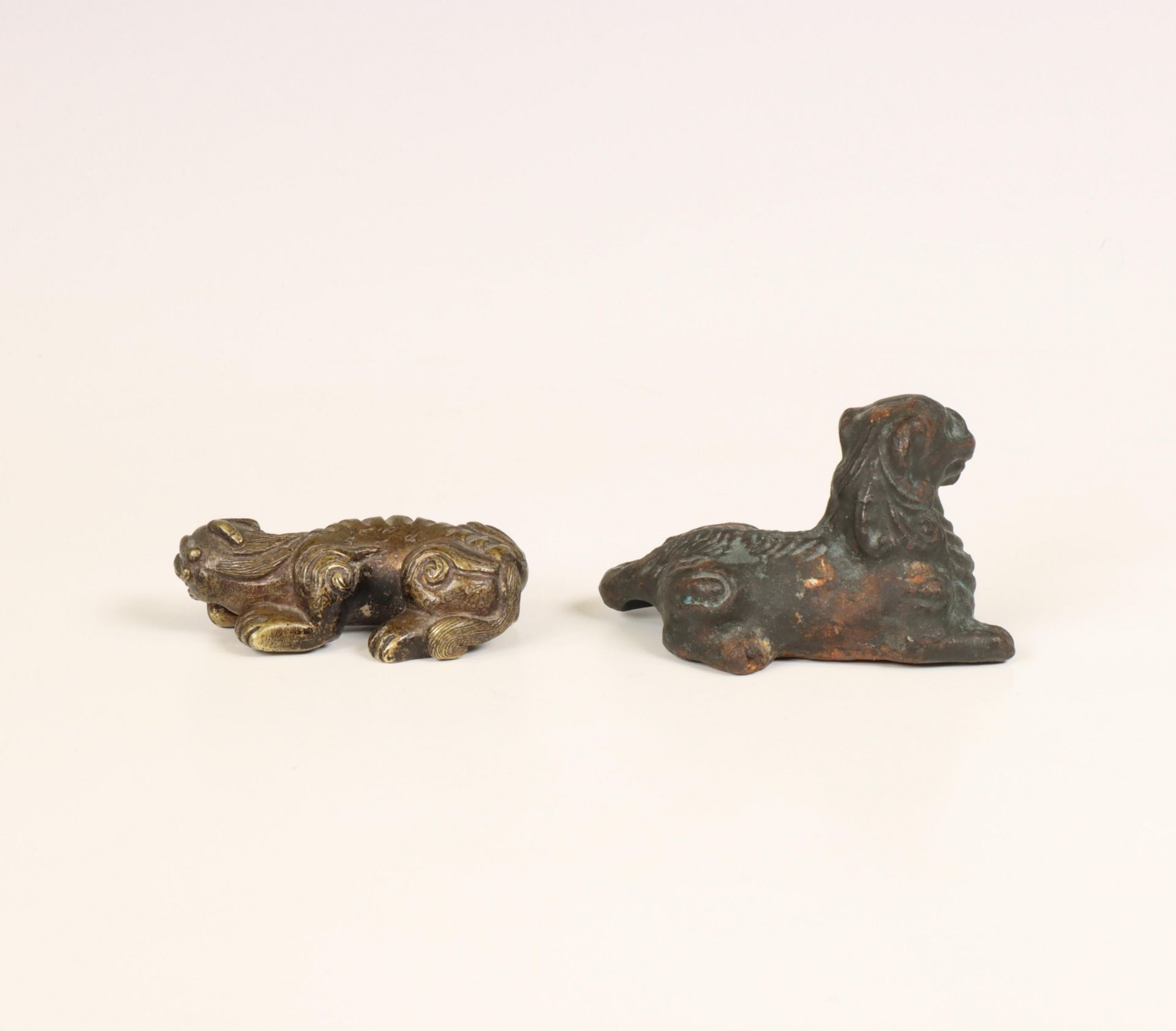 China, two bronze scroll weights, Qing dynasty (1644-1912), - Image 4 of 4