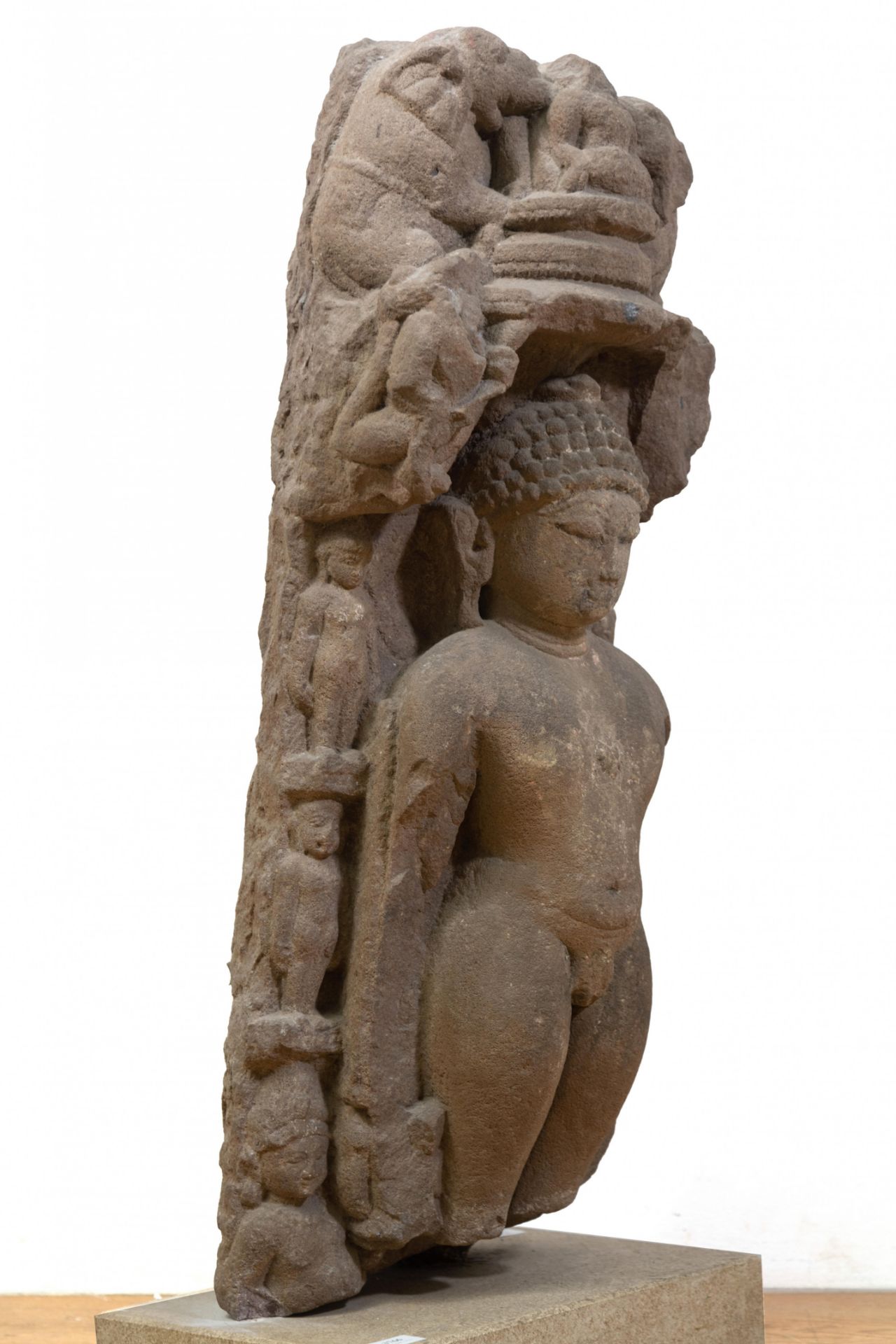 India, Rajasthan, a sandstone statue of standing Parsvanatha, ca. 11th century AD, - Image 2 of 5