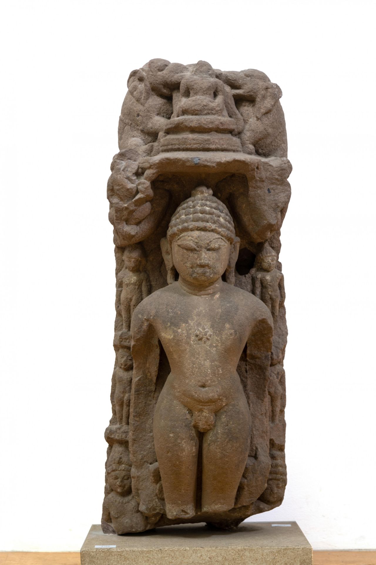 India, Rajasthan, a sandstone statue of standing Parsvanatha, ca. 11th century AD, - Image 3 of 5