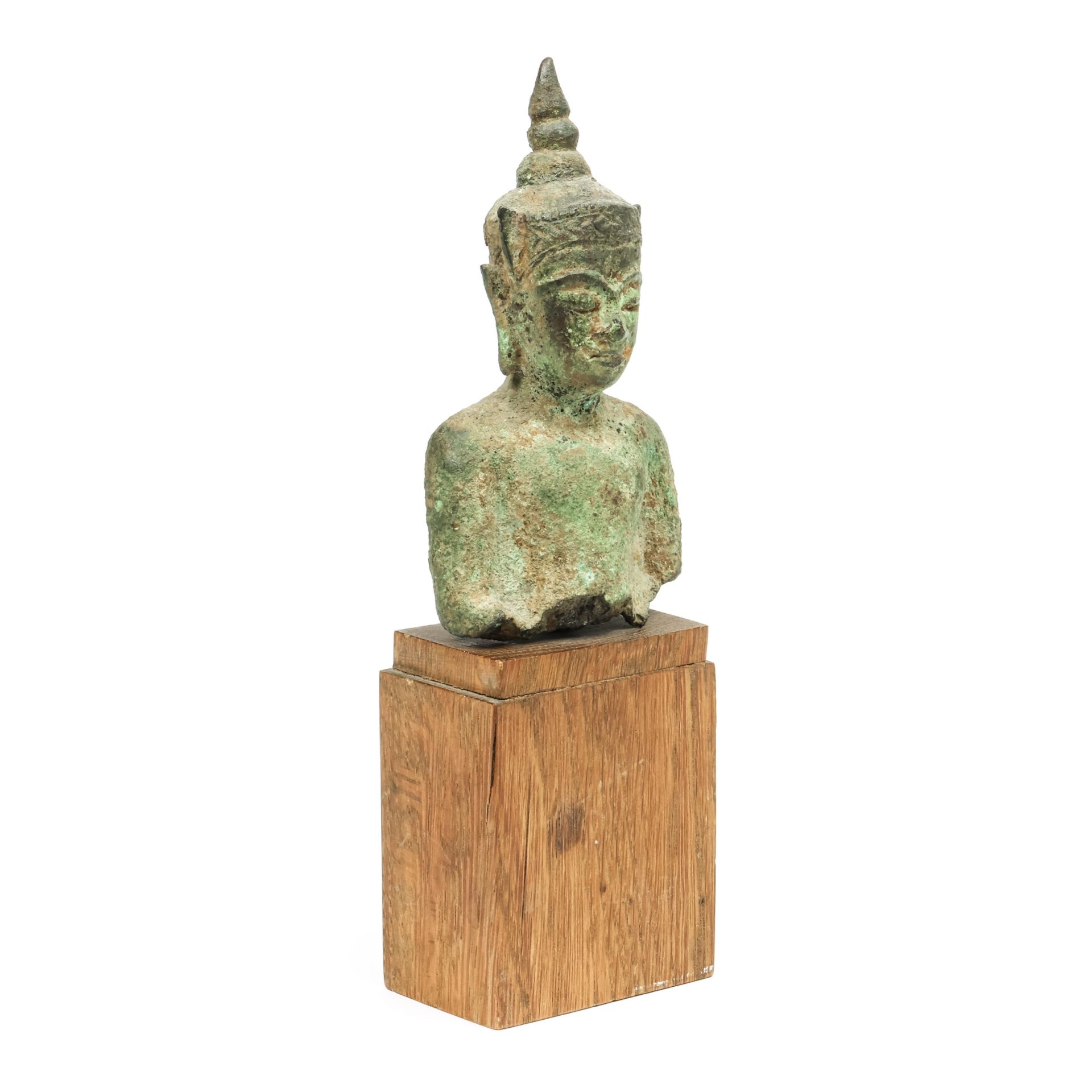 Thailand, Ayutthaya, a bronze bust of Buddha, ca. 18th century - Bild 2 aus 4