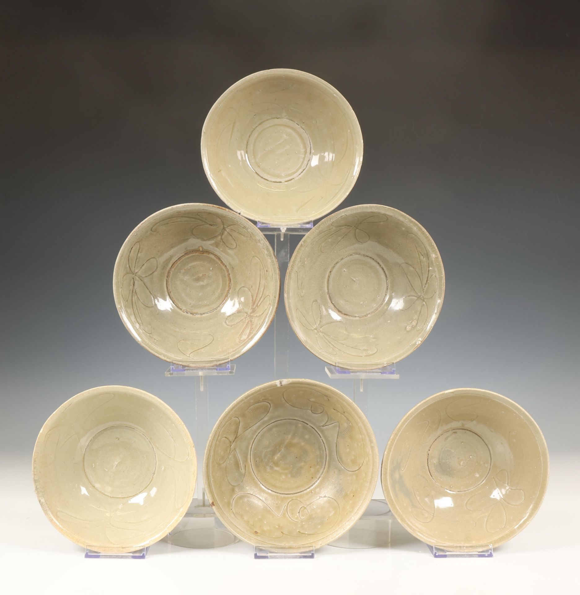 China, collection of twelve celadon-glazed bowls, Northern Song dynasty, 10th-12th century, - Image 2 of 5