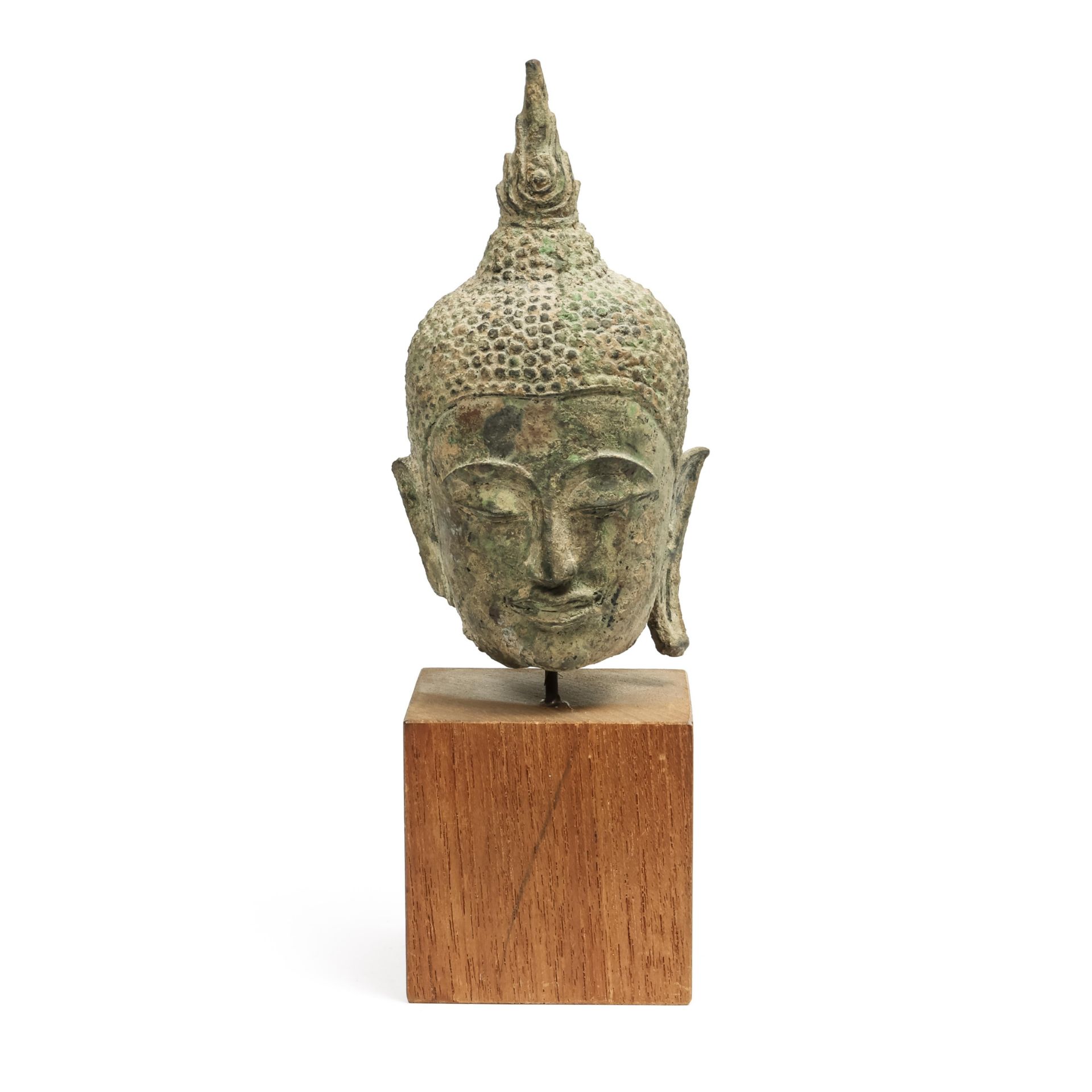 Thailand, a bronze Buddha head, Ayutthaya, 17th century.
