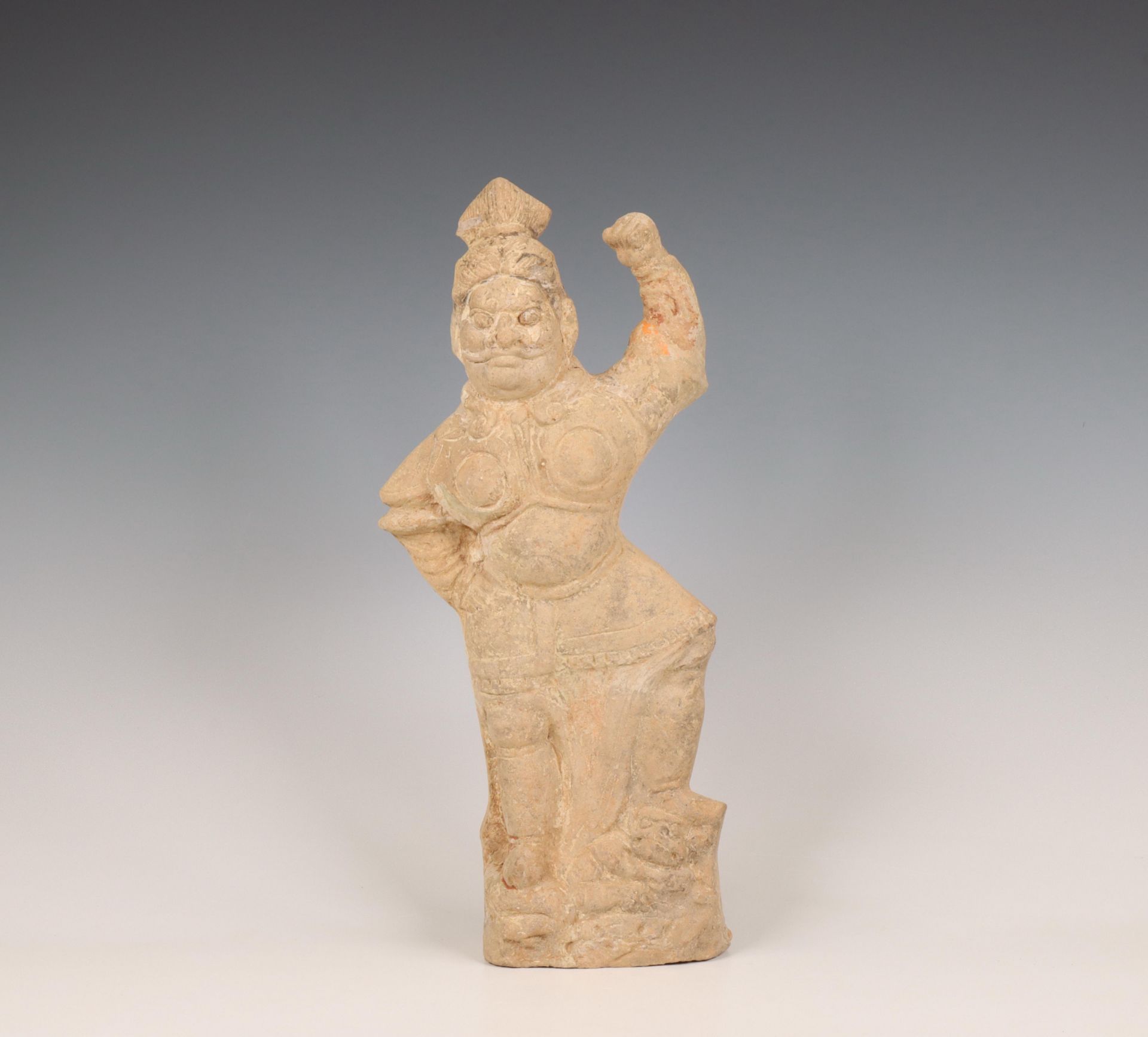 China, pottery model of a lokapala, probably Tang dynasty (618-906),