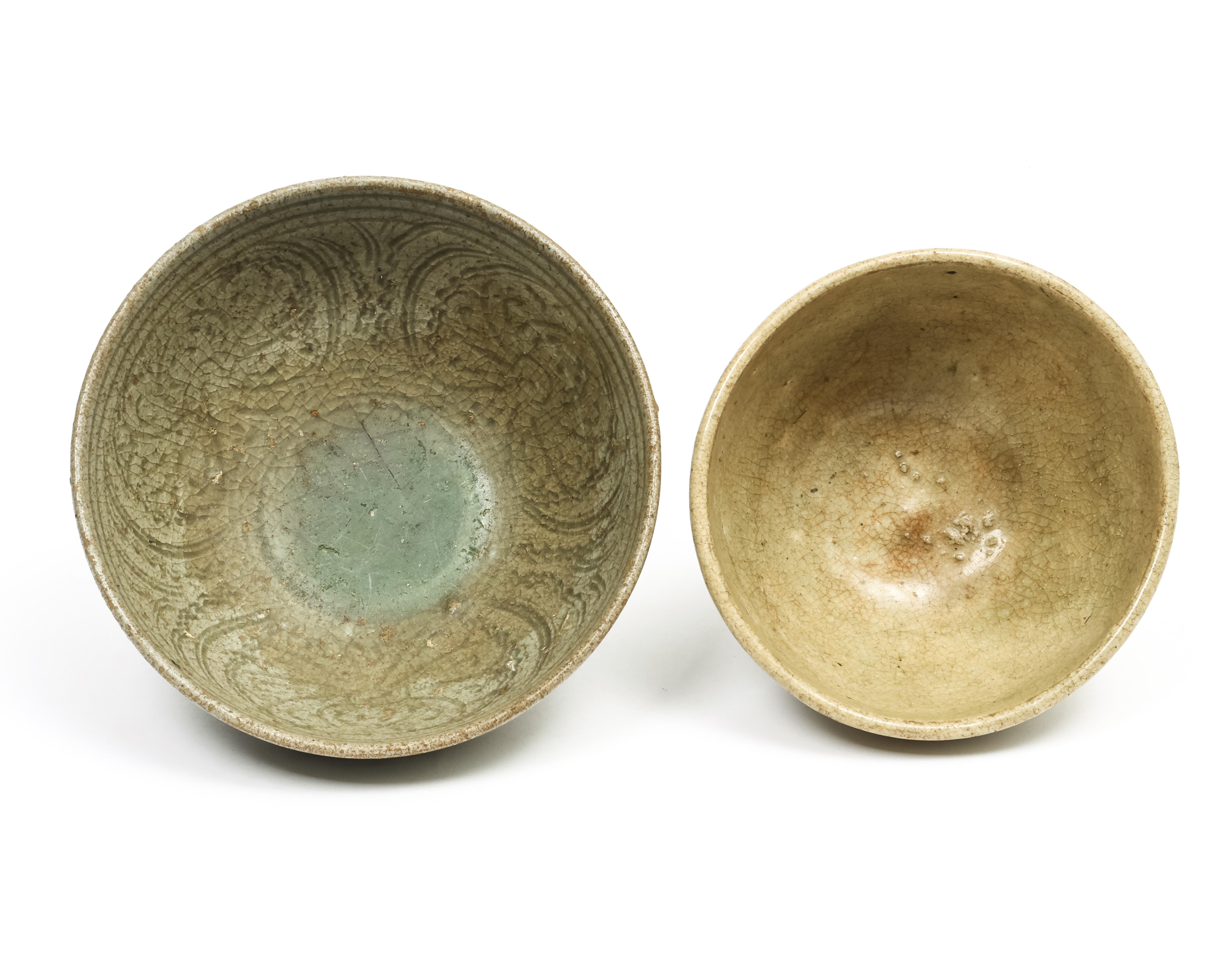 Thailand, two Sawankhalok celadon-glazed bowls, 14th-16th century, - Image 2 of 2