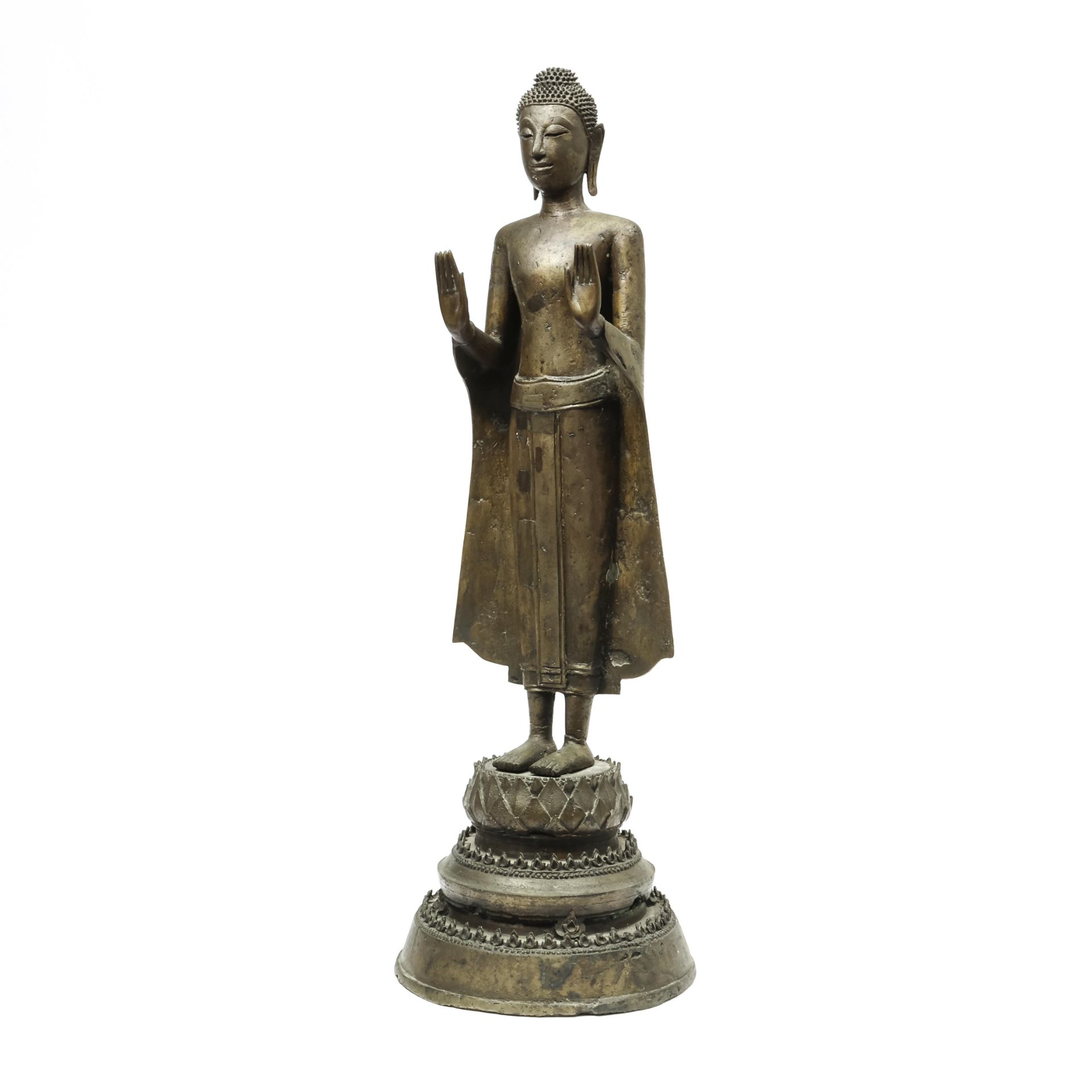 Thailand, a bronze standing Buddha, 17th-18th century, - Image 6 of 7