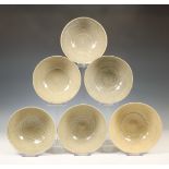 China, collection of six celadon-glazed bowls, Northern Song dynasty, 10th-12th century,