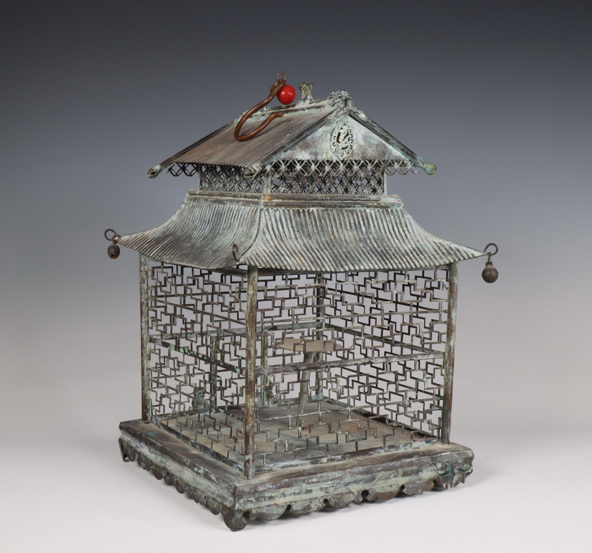 China, metal birdcage, 19th century, - Bild 4 aus 4