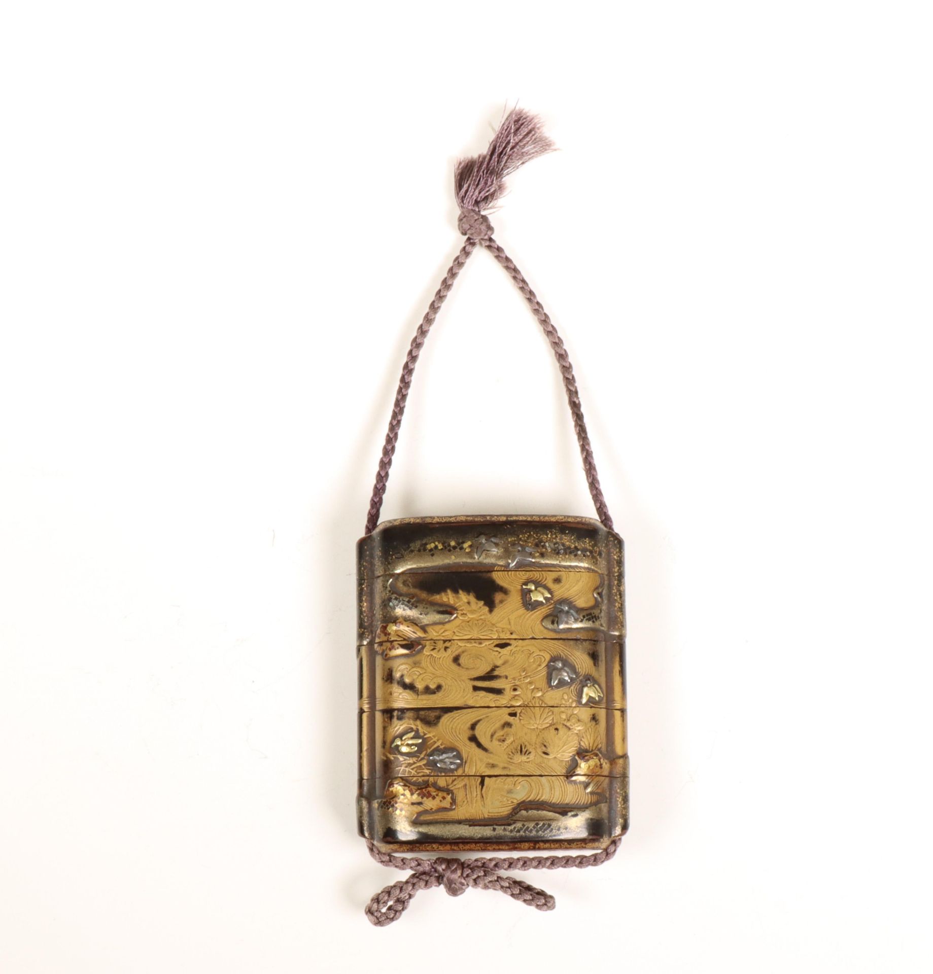 Japan, gold laquered four-case inro, Edo period (1615-1868);