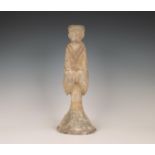 China, pottery model of a standing lady, probably Han dynasty (206 BC-220 AD),