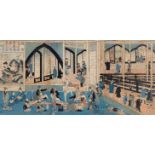 Japan, woodblock print by Yoshikazu (19th century)
