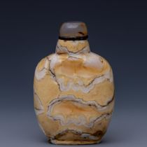 China, a fossilised mammoth tooth snuff bottle and cover,