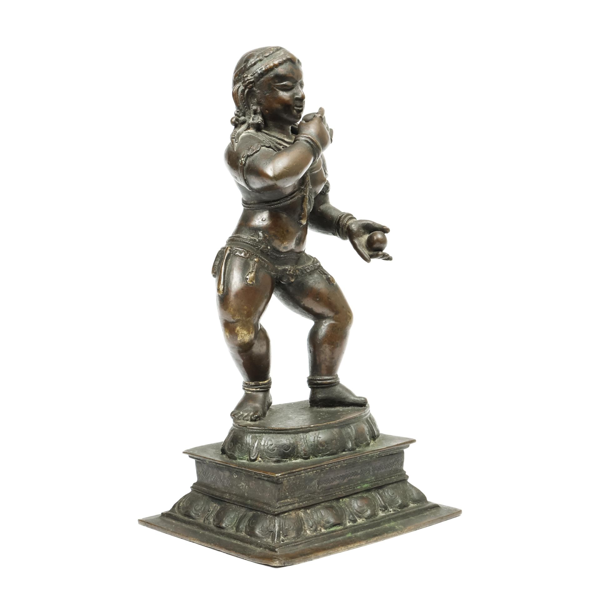 South India, a bronze figure of dancing Krishna, Navanita-nritta-krsna, 19th-20th century; - Image 4 of 4