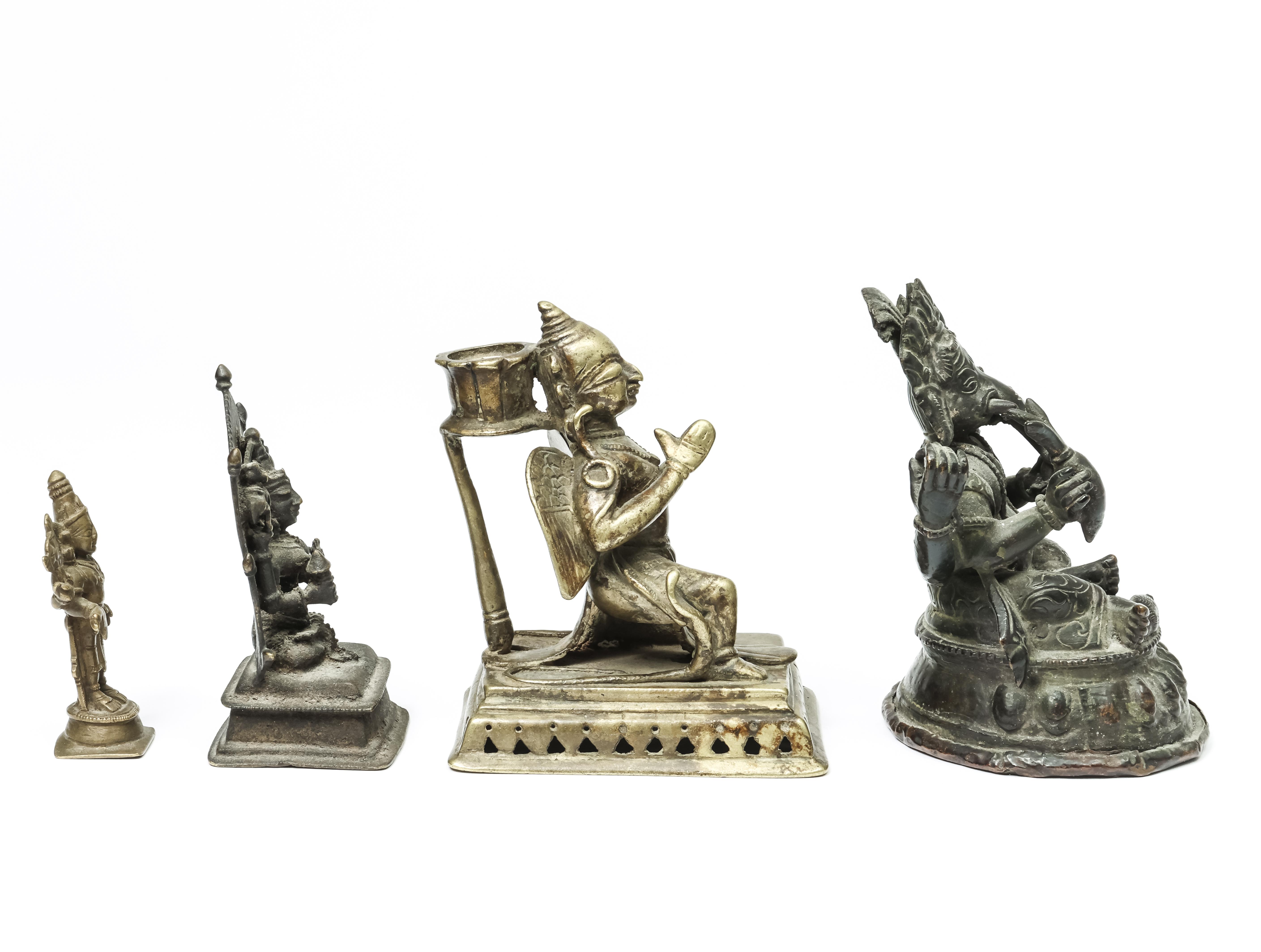 India, four various bronze deities, 19th-20th century; - Image 3 of 4